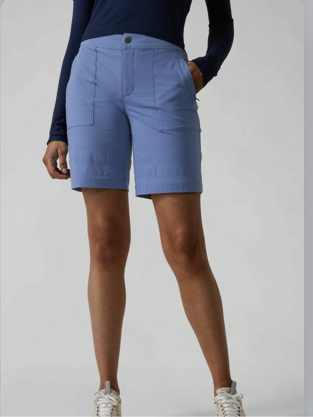 Athleta Trekkie Bermuda 2.0 Shorts Ripstop Lightweight Hiking Blue Size 10